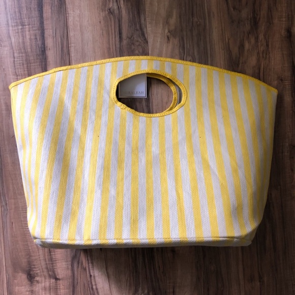 NWT - Shiraleah Lolita Yellow Striped Tote - Picture 1 of 13